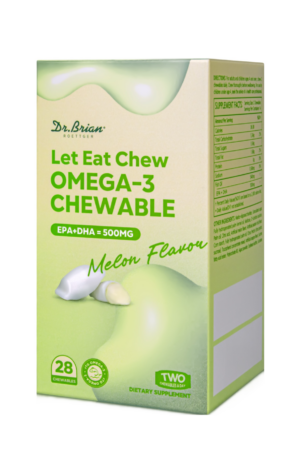 Dr. Brian Let It Chew rTG Omega-3 Rágótabletta – Sárgadinnye ízű, 28 db